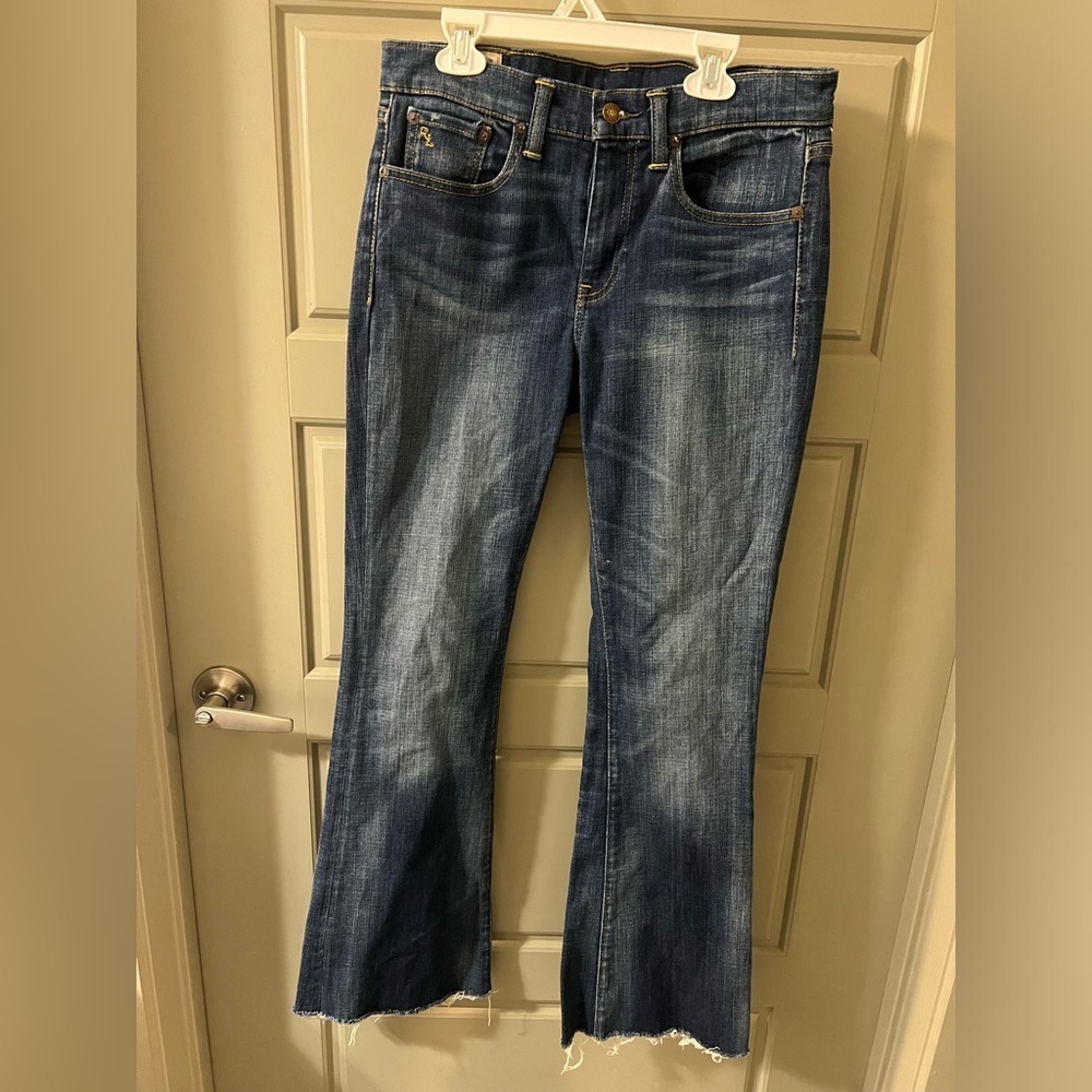 Polo Ralph Lauren Flare cut off Blue Jeans - Picture 2 of 7